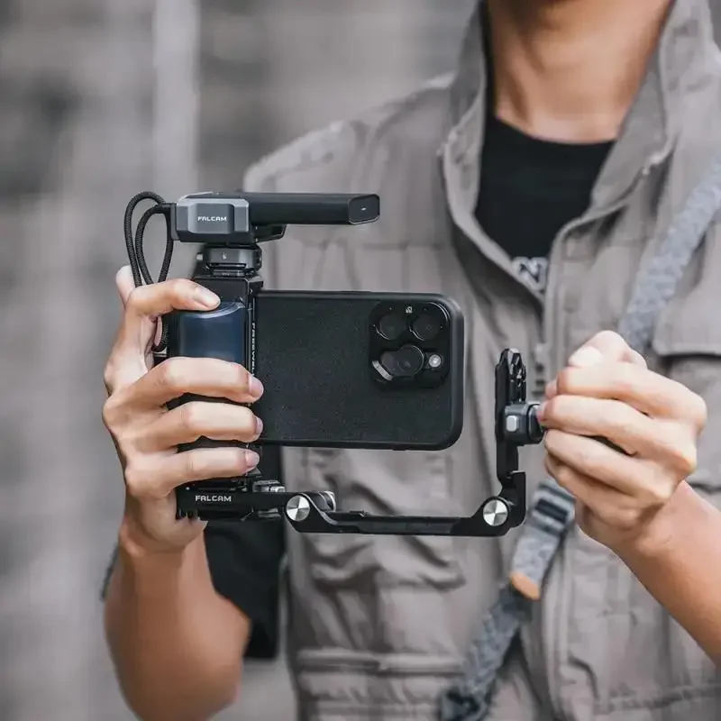 FALCAM F22 & F38 & F50 طقم نصف قفص قابل للطي سريع التركيب مناسب لهاتف Sony A7M4/A7r5 غطاء حماية للكاميرا من سبائك الألومنيوم هدية