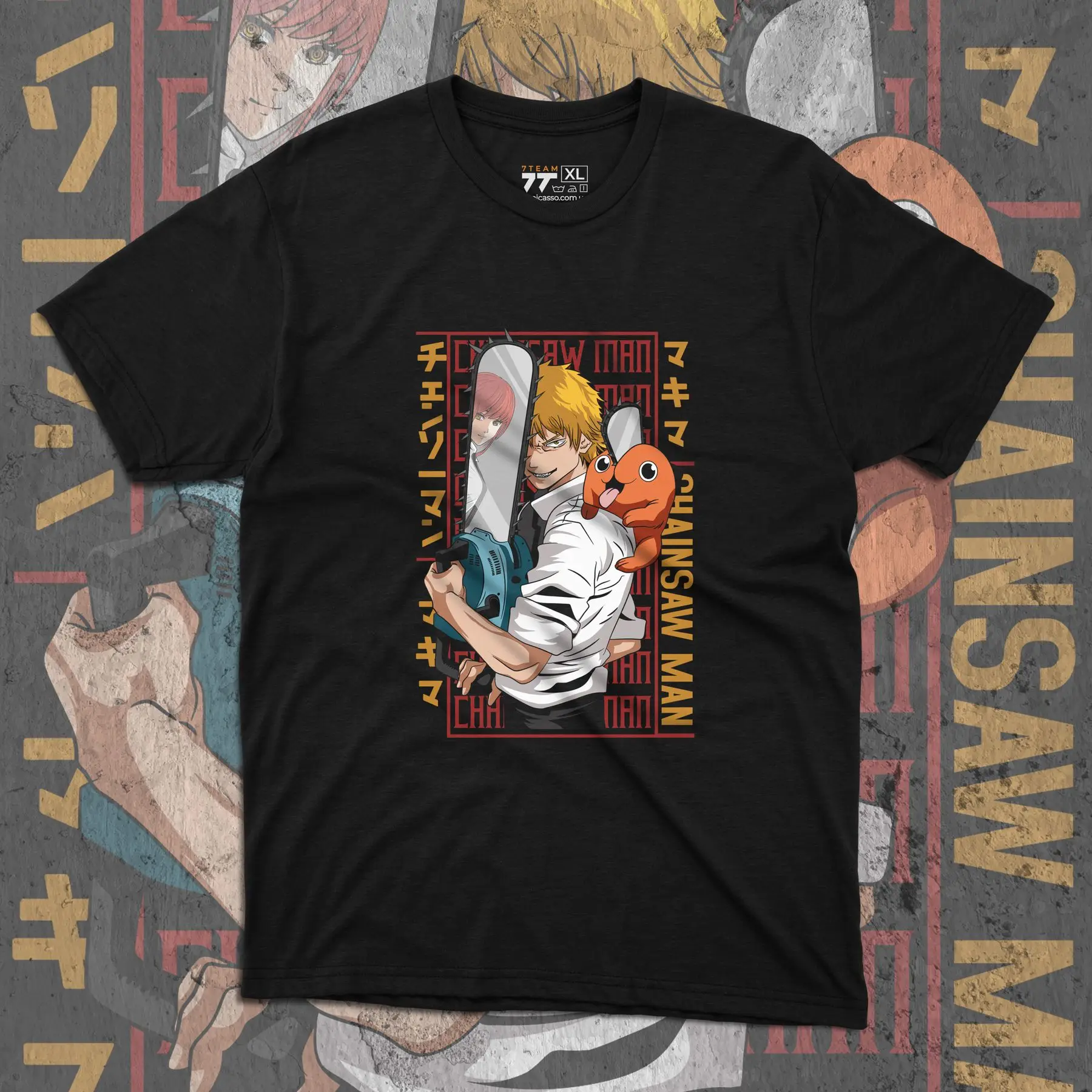 T-shirt with print of Chainsaw Man - Denji and Pochita