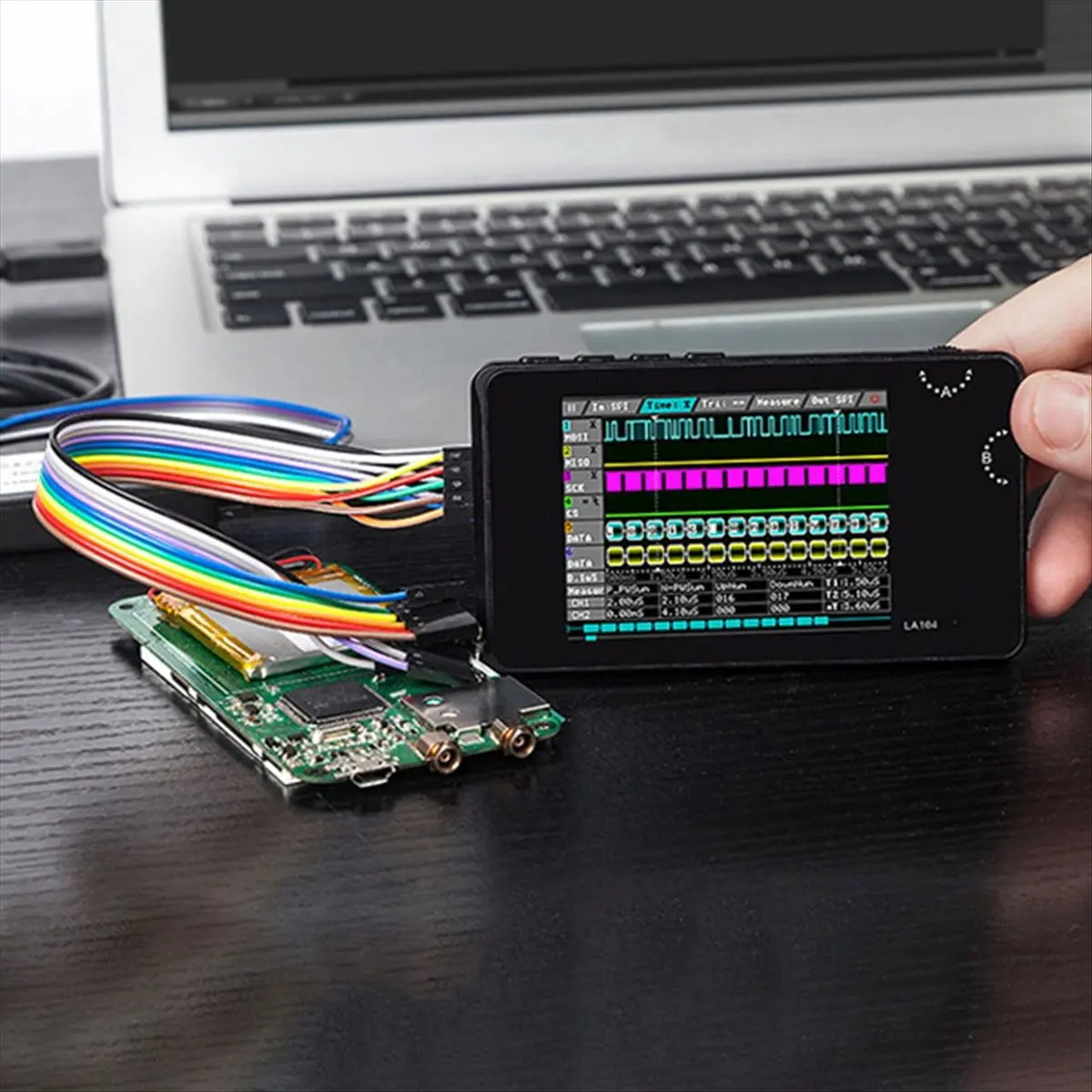 A14G LA104 Digital Logic Analyzer Screen 4 Channels Oscilloscope SPI IIC UART Programmable 100M Sa/S Max Sampling Rate