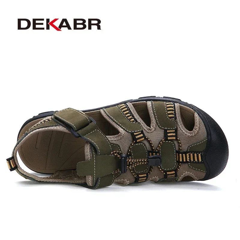 DEKABR, sandalias de talla grande 38-48 para hombre, chanclas de playa de verano para hombre, zapatos de agua antideslizantes cómodos, zapatillas informales ligeras planas