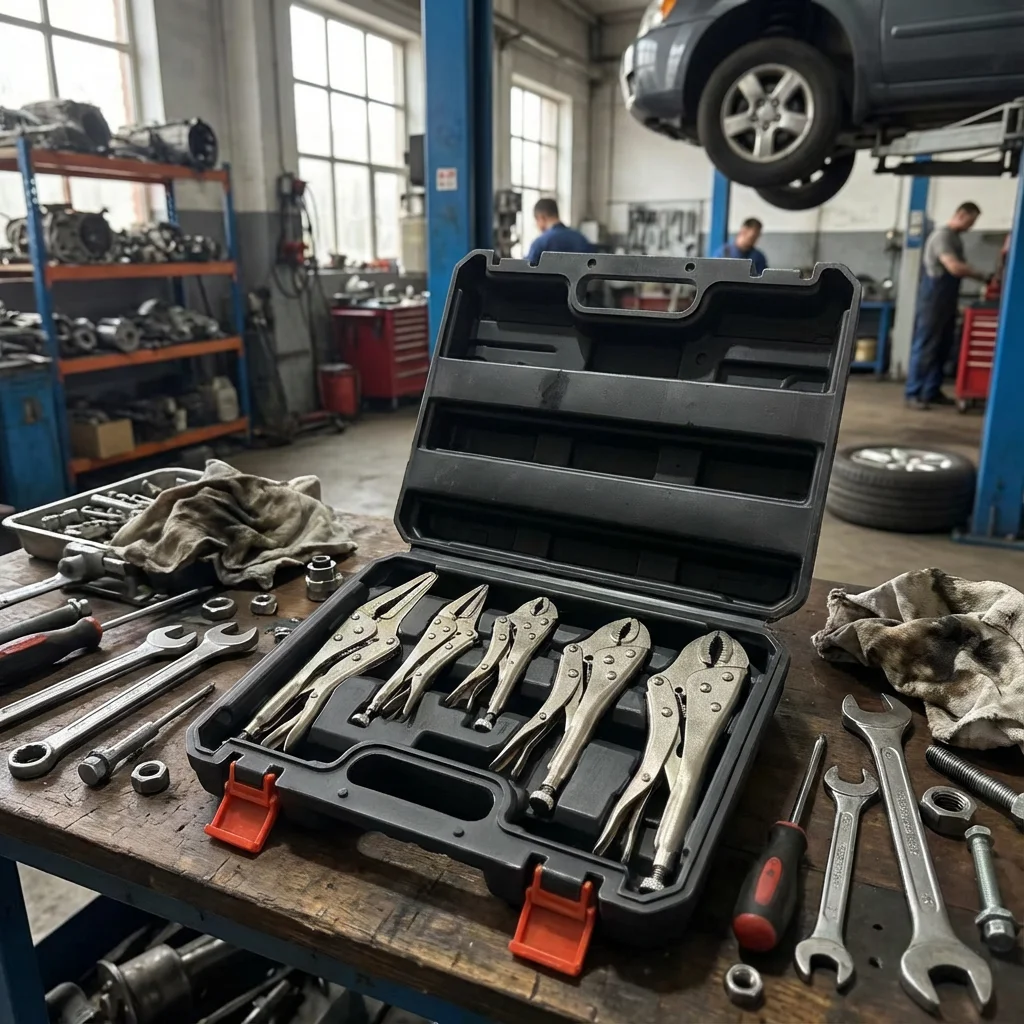 Professional C-Type Locking Pliers Set Carbon Steel for Car Repair Home DIY Heavy Duty Gripping Tools Anti-Slip Handle Kit