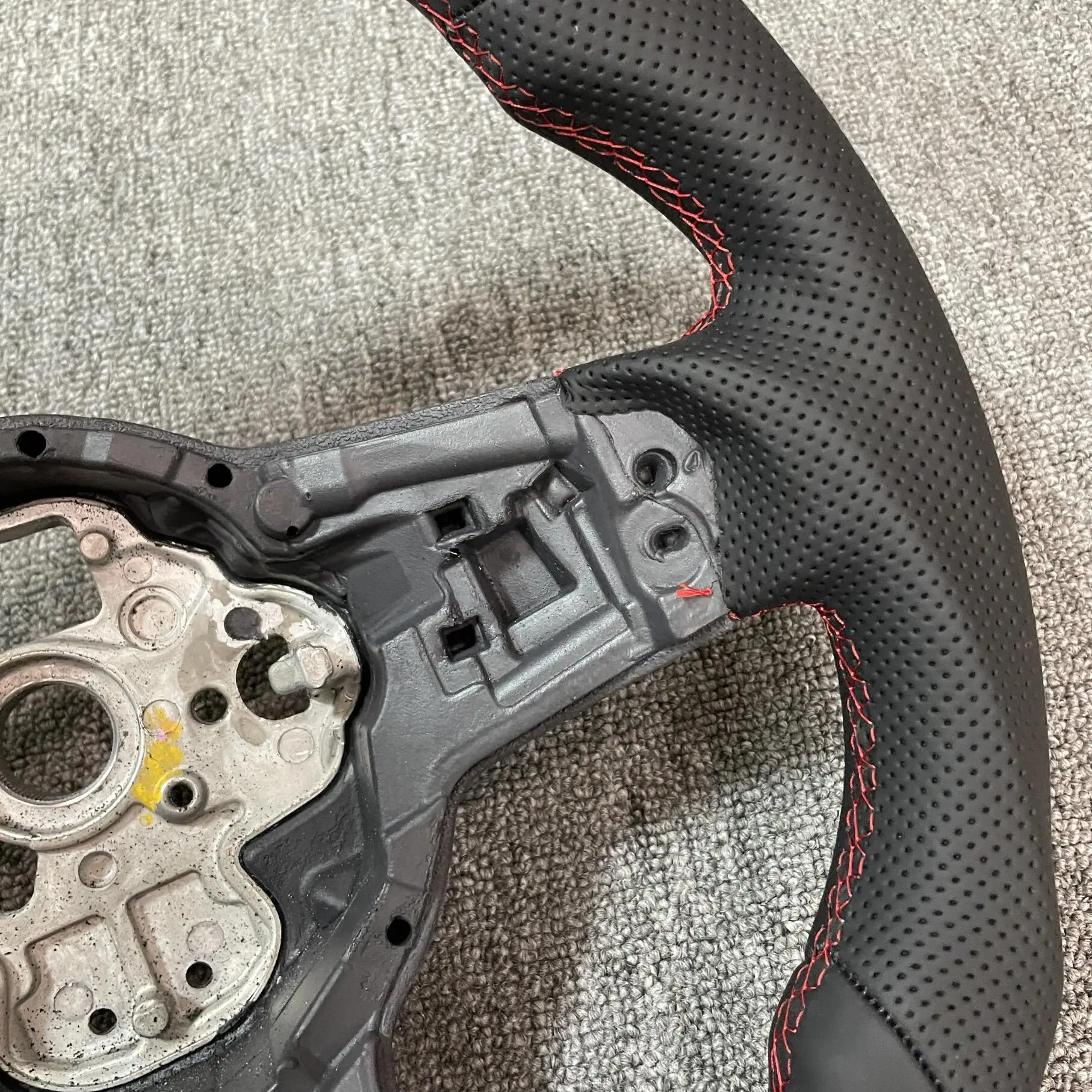

for VW Golf MK7 MK7.5 GTI GTD Red RLine Perforated Leather Steering Wheel Car Accessories Sport Steering Whee