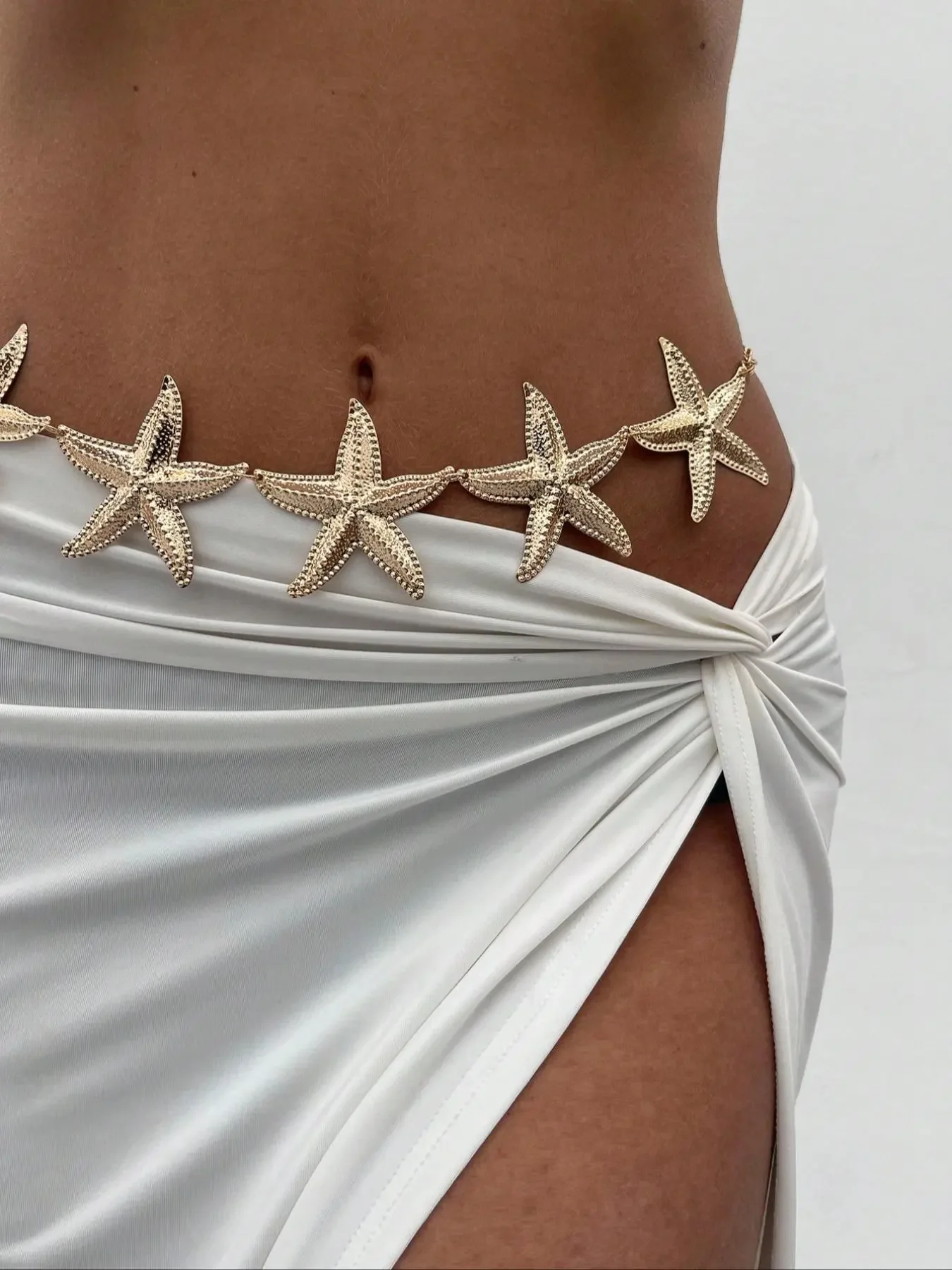 Women's Starfish Design Waist Chain, Boho Style Body Jewelry for Beach Vacation, Fashion Accessories for Party, Daily Clothing Decor, Body Jewellery