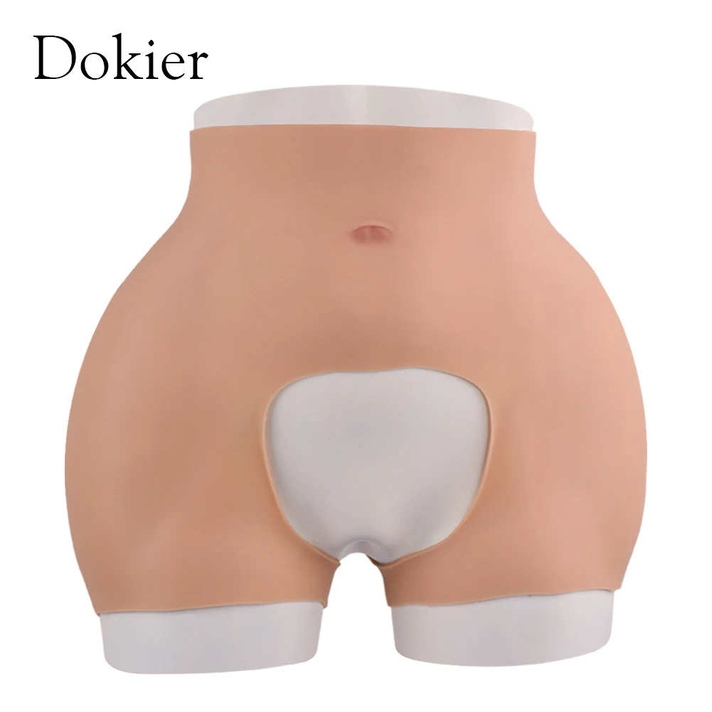 Dokier Silicone Realistic Fake Vagina Pants Pussy Sexy Fake Shaping Pants for Shemale Crossdresser Transgender Enhancer Hip Up