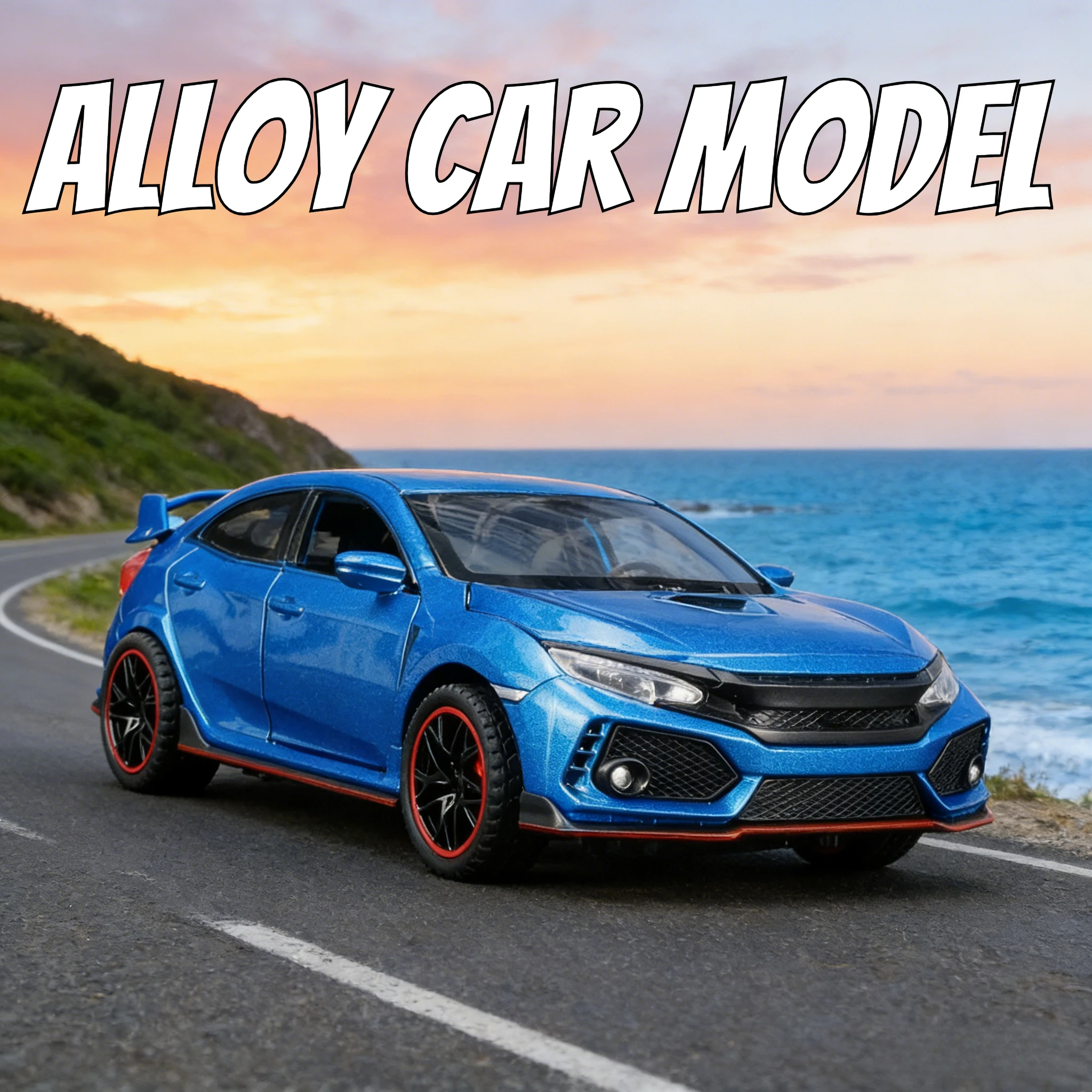 

Для модели автомобиля из сплава Honda Civic type-r 1:32, акустооптическая игрушка, дверь и багажник для мальчика, можно открыть, можно подарить в подарок