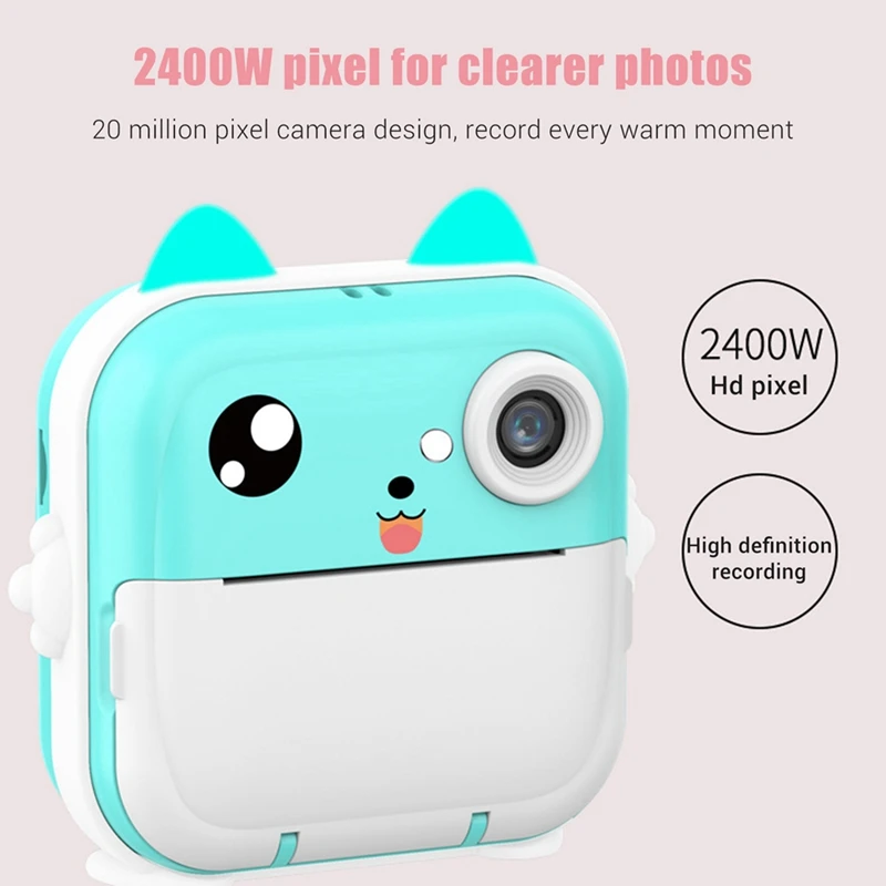 16G Memory Children Mini Camera HD Digital Photography Camera Instant Print Camera For Girl Christmas Gift