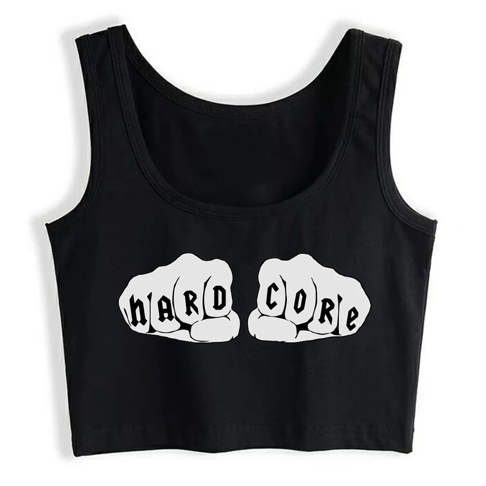 Hardcore Fists Rave Quote Tank Top Basic Solid Crop Top Summer Sport Style Designing Breathable Slim Fit Tank Top