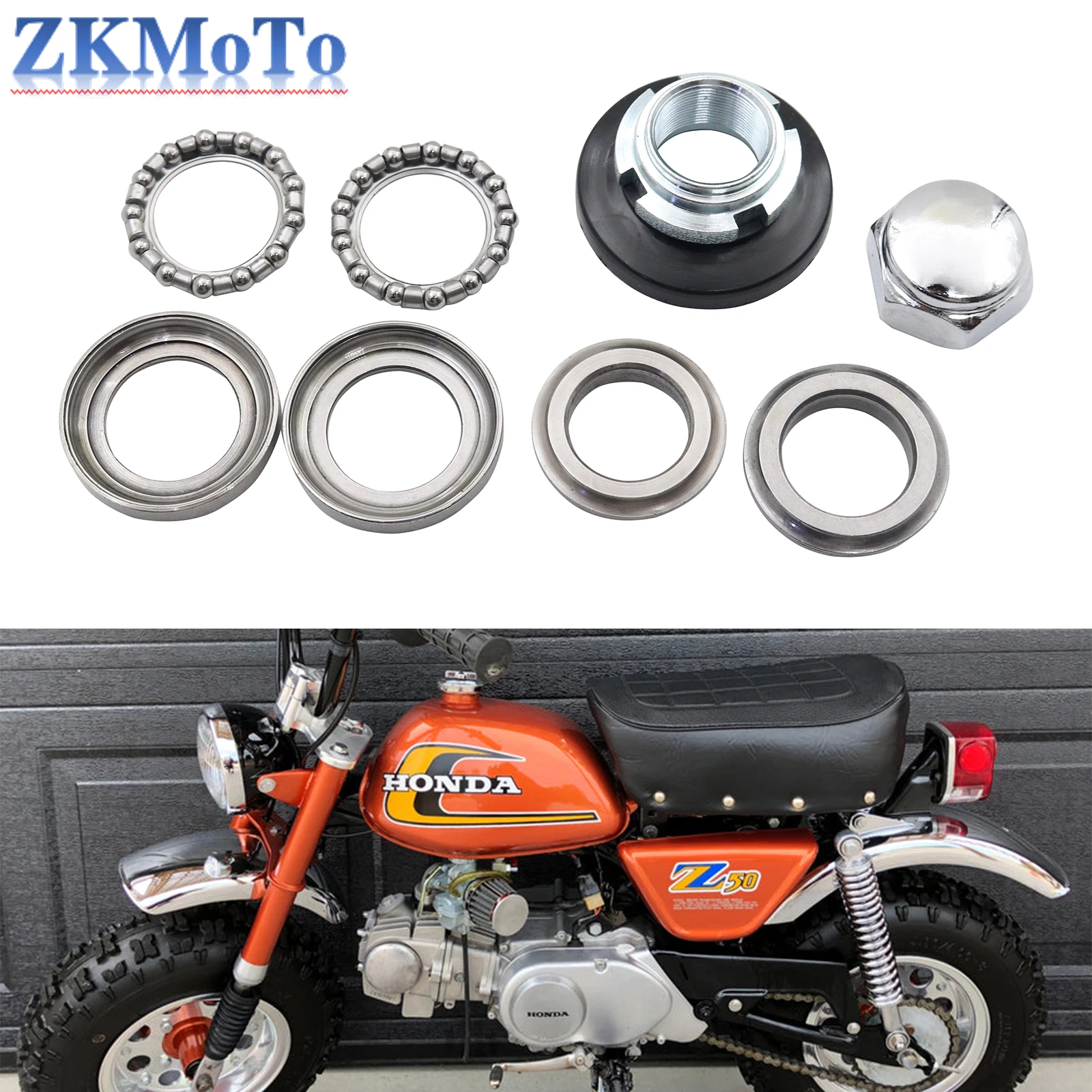 Kit de rodamiento de vástago de dirección para motocicleta, accesorio Universal para Honda Z50, CL70, CT70, SL70, XL70, S90, CL90, CT90, Z50