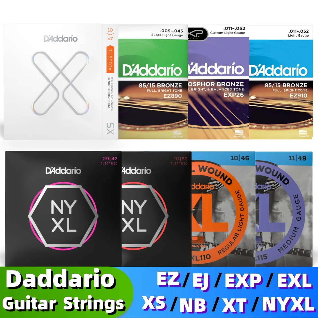 Daddario Series Guitar Strings Acoustic Brass Rope Folk Classical Nylon String Rock Electric Guitar Strings