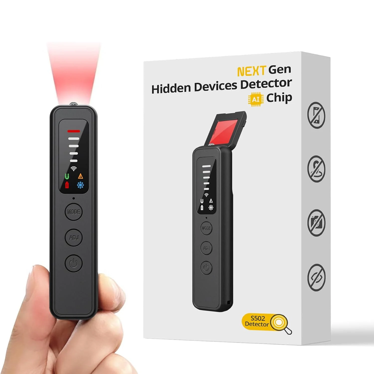 

Spy Hidden Camera Detector - AI-Powered Anti-Spy Device, GPS Tracker & Bug Detector, RF Scanner for Hotels, Travel, Home & Offic