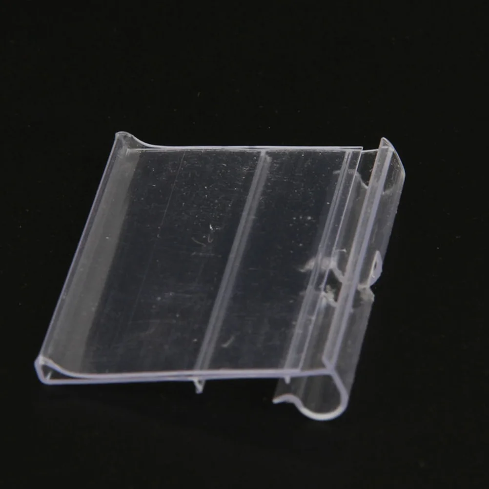 

80Pcs Clear PVC Sign Holders Label Display Stands for Supermarket Shop Price Tag Holder Merchandise Sign Storage