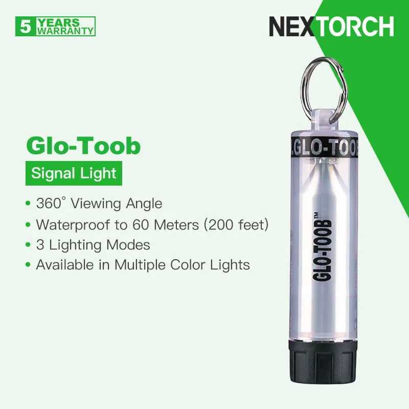 

Nextorch Glo-Toob AAA Signal Light/Flashlight, 60m(200feet) Waterproof, 360° Viewing Angle, 3 Modes,Available in Multiple Colors