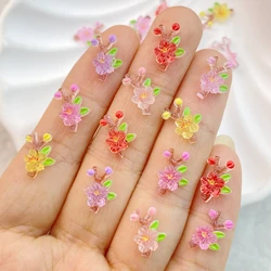 50Pcs New Mixed Nail Art Resin Flower Designer Charms Rhinestones DIY Craft For Nail 3D Decorations