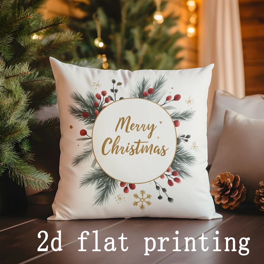 1 قطعة/4 قطعة-عيد الميلاد 2026 وسائد عيد الميلاد المجيد الزخرفية ، غطاء وسادة مربع ، غطاء الوسادة الزخرفية للأريكة الحديثة #4
