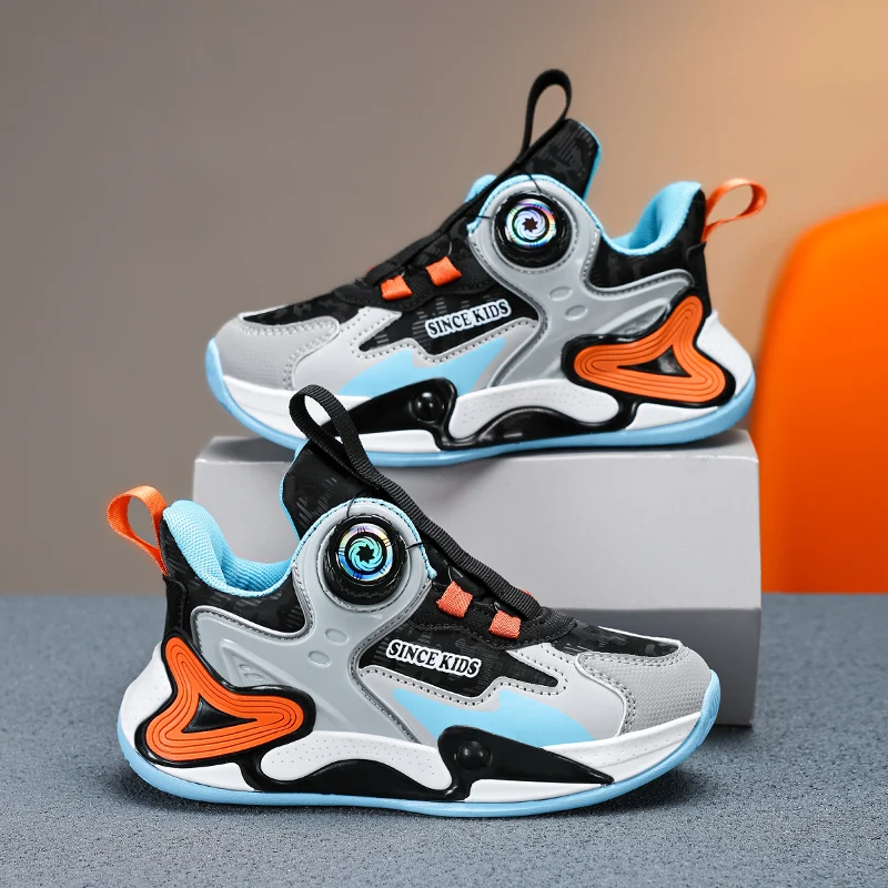 

Новая детская спортивная обувь, водонепроницаемая боковая пуговица, студенческие кроссовки, обувь для мальчиков, кожаная мягкая подошва, дышащая и эластичная