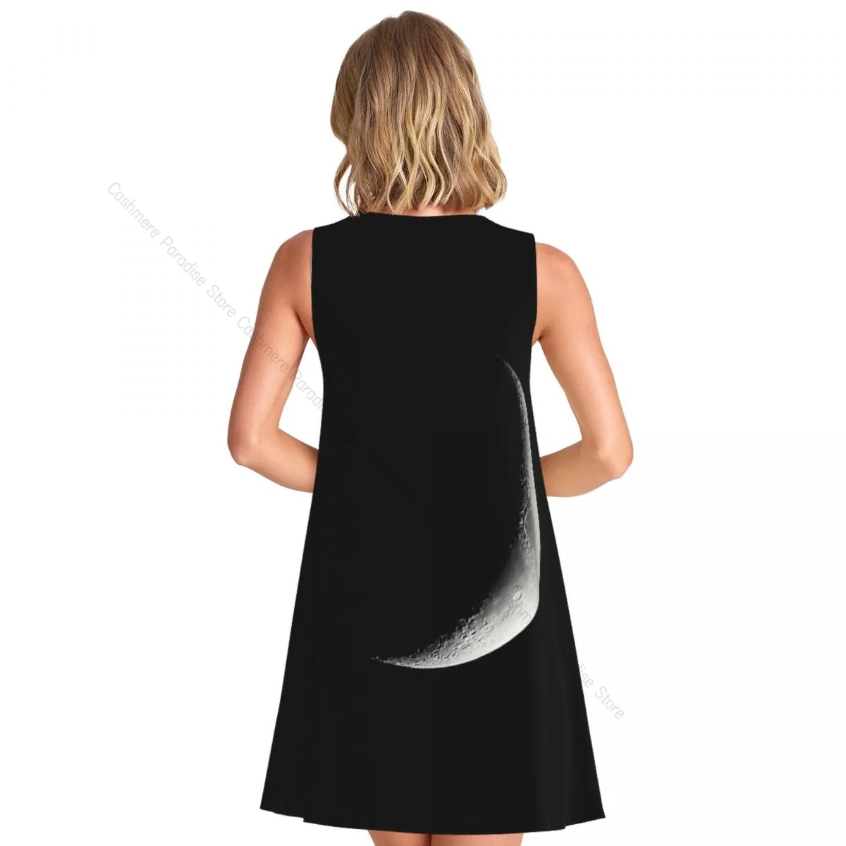 Robes d'été pour femmes, t-shirt de plage, sans manches, grande lune dans le ciel nocturne, robe débardeur ample décontractée, 2025