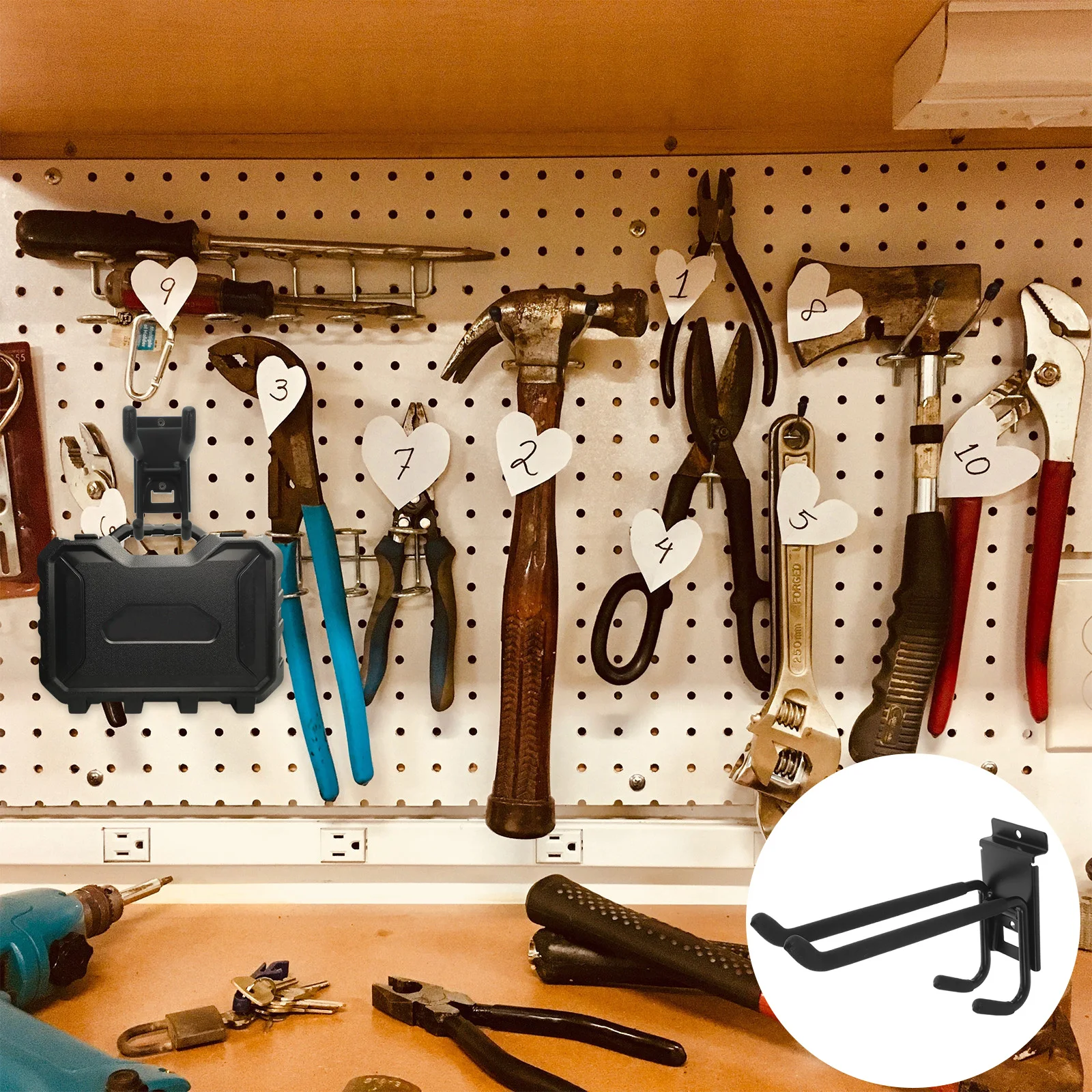 

Multifunctional Wall Mount Hooks Heavy Duty Metal Storage Hangers Garage Hanging Brackets Scratch Resistant Sturdy Easy Install