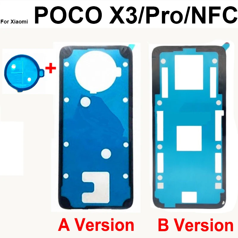 Back Cover and Camera Adhesive Sticker For Xiaomi Poco X3 X3Pro X3NFC Rear Battery Door Adhesive Sticker Replacment Parts