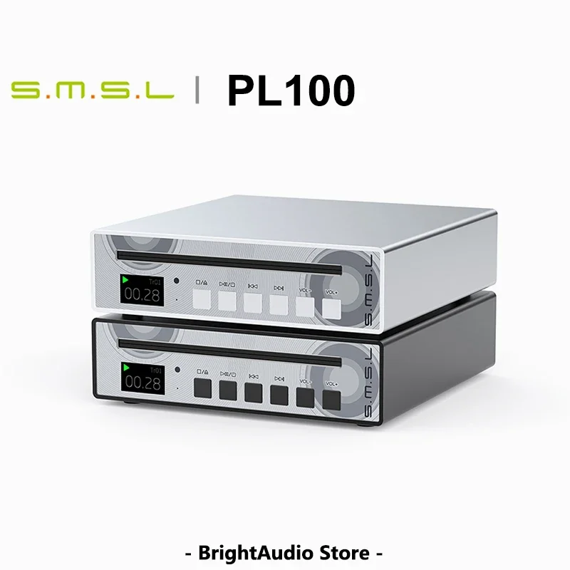 SMSL PL100 CD Player CS43131 Desktop Decoder Optical Coaxial 3.5mm Headphone Output with Remote Control