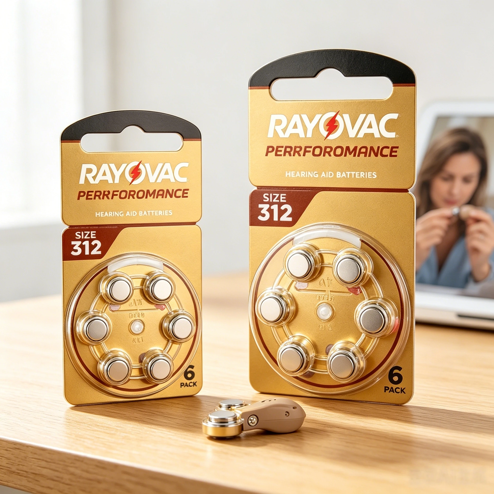 Batería para Audífonos 1-10 Unidades Rayovac Peak A312A 312A PR41 Batería de Zinc-Aire para Audífonos BTE CIC RIC OE