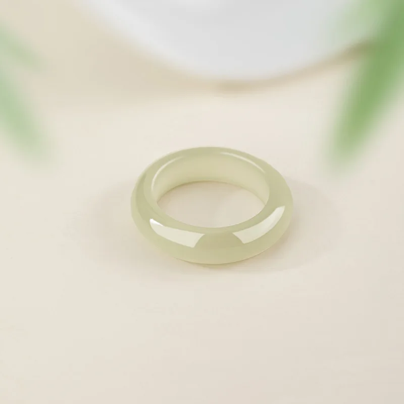 

Натуральное нефритовое кольцо из хетианского нефрита «Солнечная вода», парное, в новом китайском стиле, национальный модный тренд