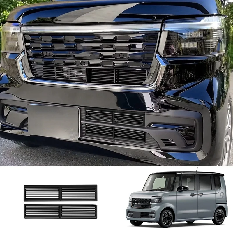 Car Front Bumper Intake Grilles Cover Lower Middle Mesh Grille For Honda N-BOX 2024 Car Accessories