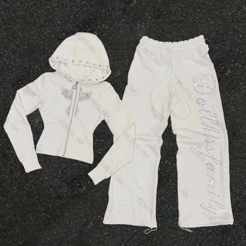 

2000s millennium Spicy girl style casual versatile zipper hoodie subculture High street trendy and fashionable slim fit Hoodies