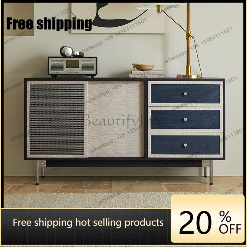 XX. Nordic solid wood side cabinet living room multi-functional storage cabinet
