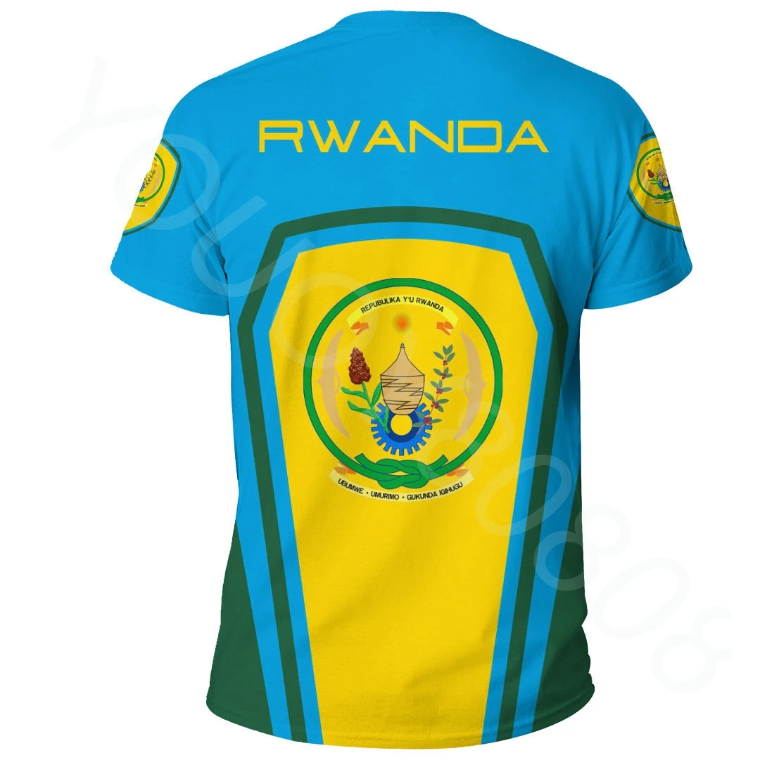 African Region Men's Flag New Short Sleeve Clothing T-Shirt Print Fashion Street Rwanda Formula 1 T-Shirt