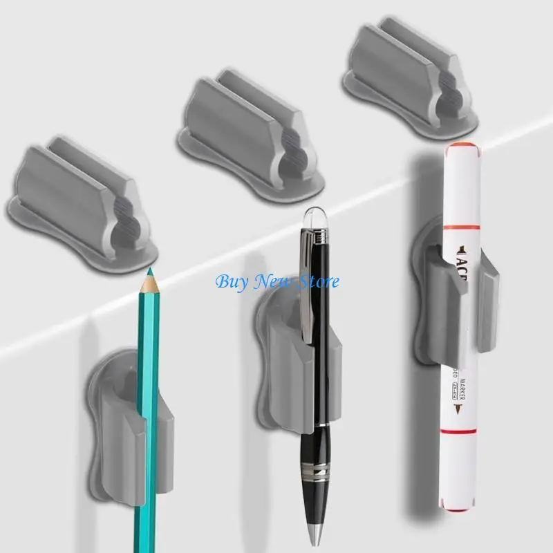 

20CE 6 Pack Pencil Holder Clip, Silicone Adhesive Pen Holder, Flexible Pencil Holder Marker Clip for Classroom Office Desk