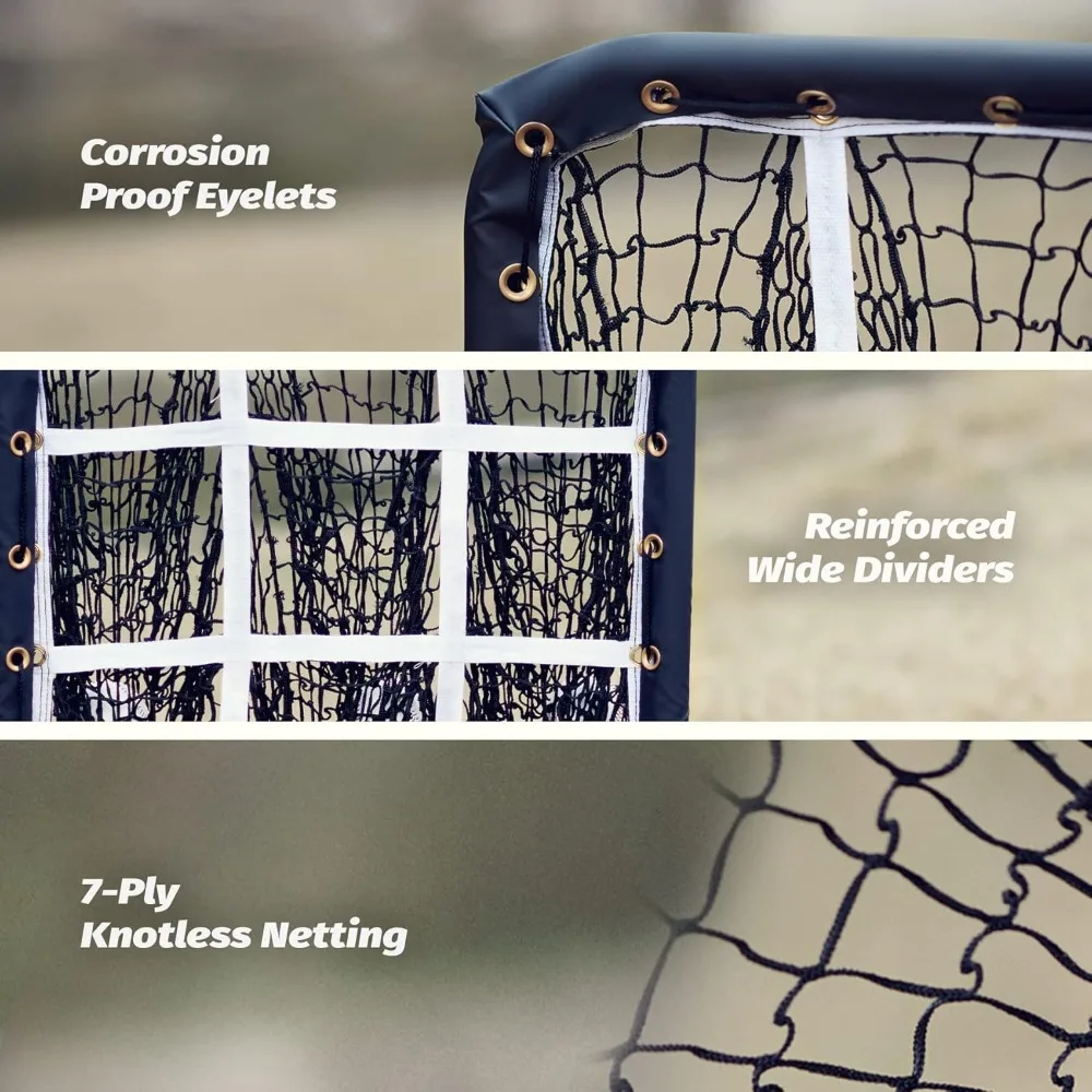 Baseballnetz mit Zieltaschen, Pitching-Netz mit Schlagzone, tragbares Pitcher-Trainer-Netz