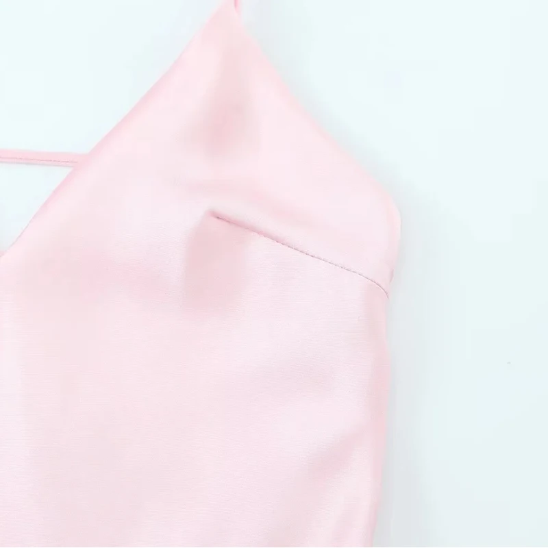 HXAO زلة امرأة فستان الصيف بلا أكمام الساتان فستان طويل مشد عارية الذراعين الصلبة المرأة مثير فساتين فستان الشمس مساء فستان 088 #5