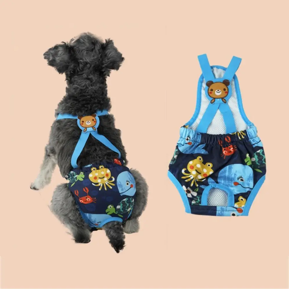 

Polyester Dog Diaper Strap Briefs Soft Breathable Pet Physiological Pants Cartoon Print Dogs Menstruation Pants