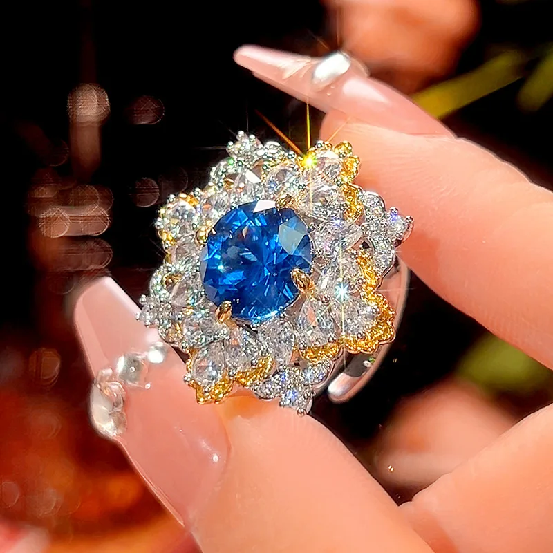 2025 جديد النحاس أسفل مطلية بالذهب محاكاة الأزرق وأشار كريستال الذرة اللون ضوء مجموعة فاخرة للنساء 12-10 متر #2