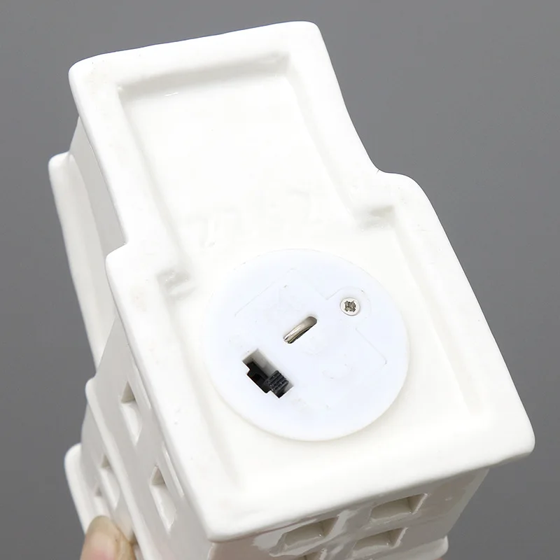 Christmas Decorations  Ceramic Small House LED Lights Crafts Hollowed Out Table Ornaments