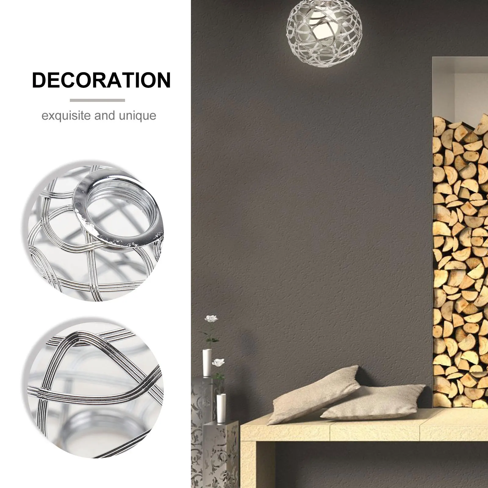 

1Pcs Metal Iron Lampshade Hollow Ball Pendant Light Lamp Shade Home Decor Coffee Shop Bar Decoration Light Accessory