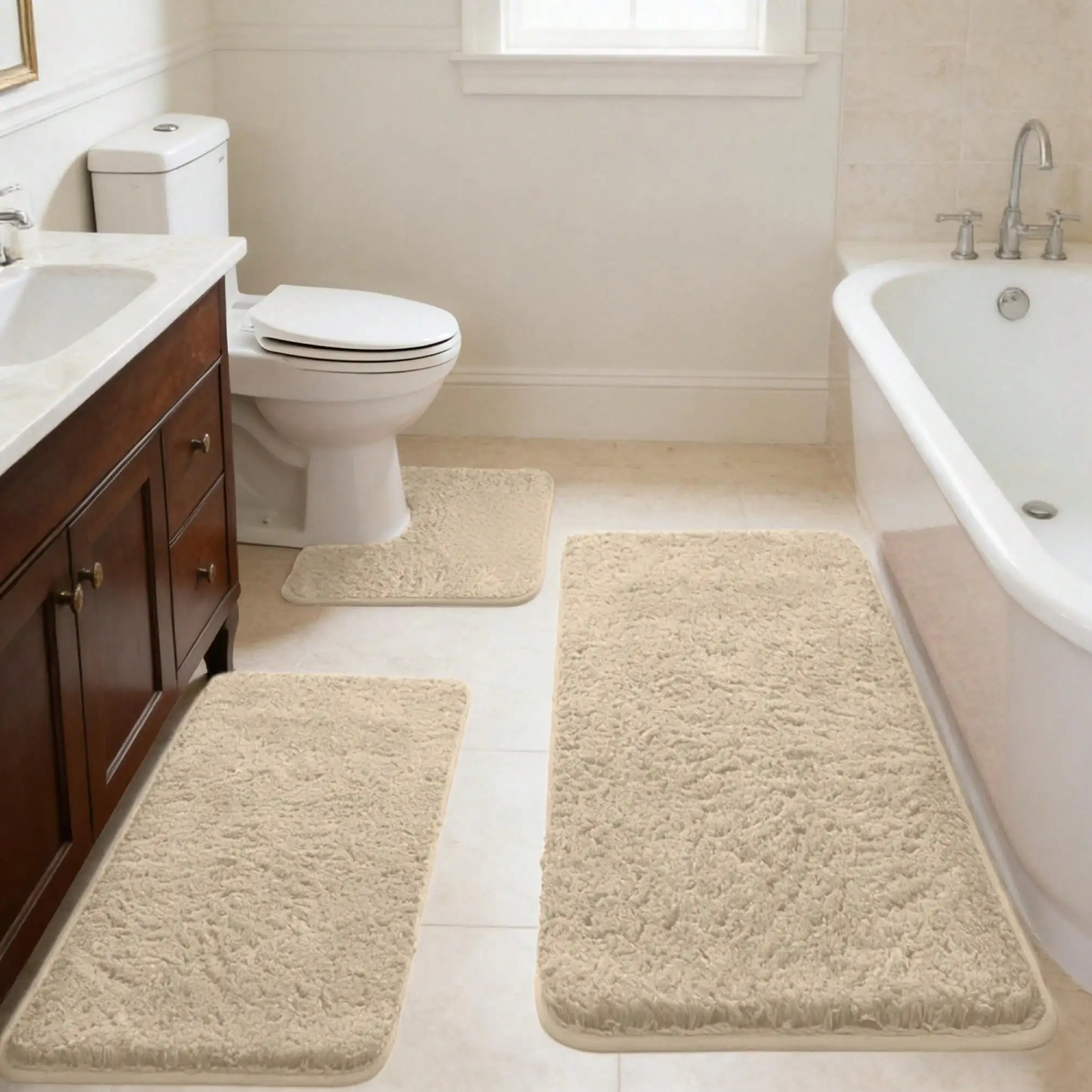 3-Piece Memory Foam Bath Mat Set 3