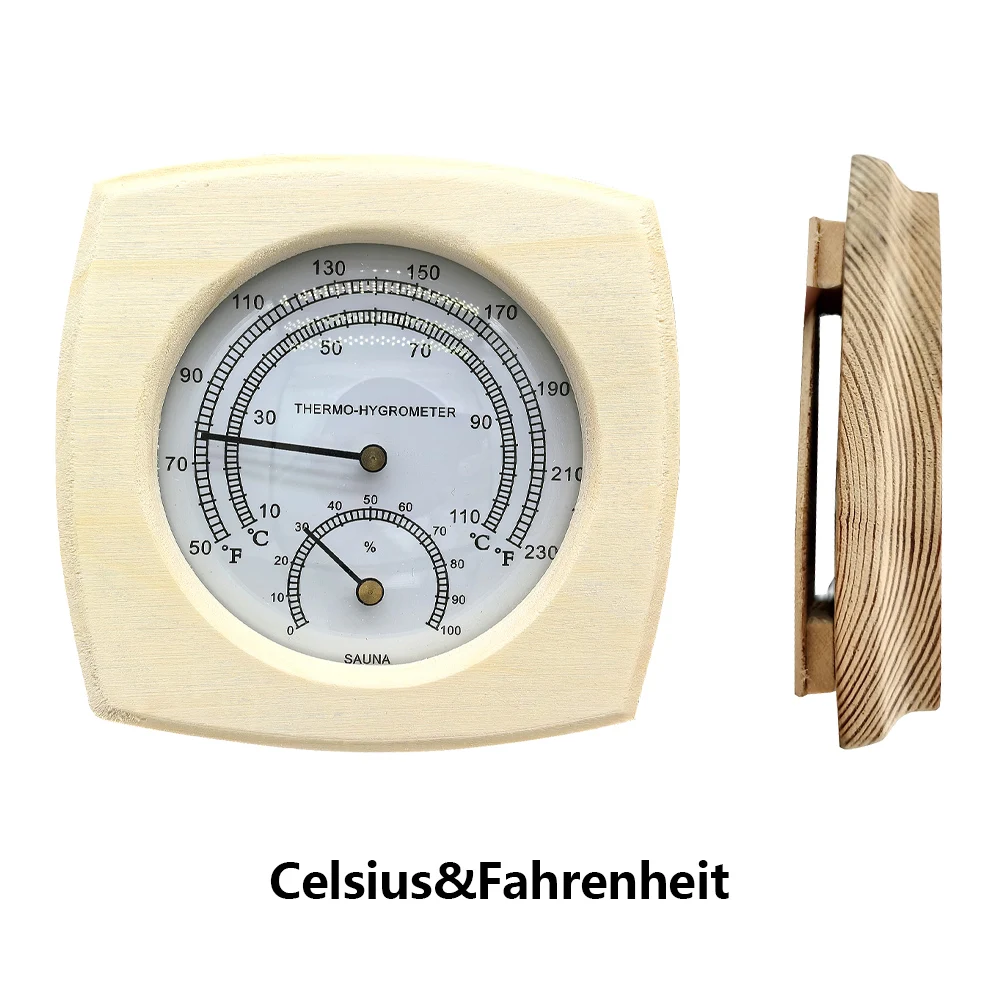 

Оригинальный гигротермограф для сауны из древесины хемлока, 4 типов, прочный термометр-гигрометр для измерения влажности и температуры в помещении