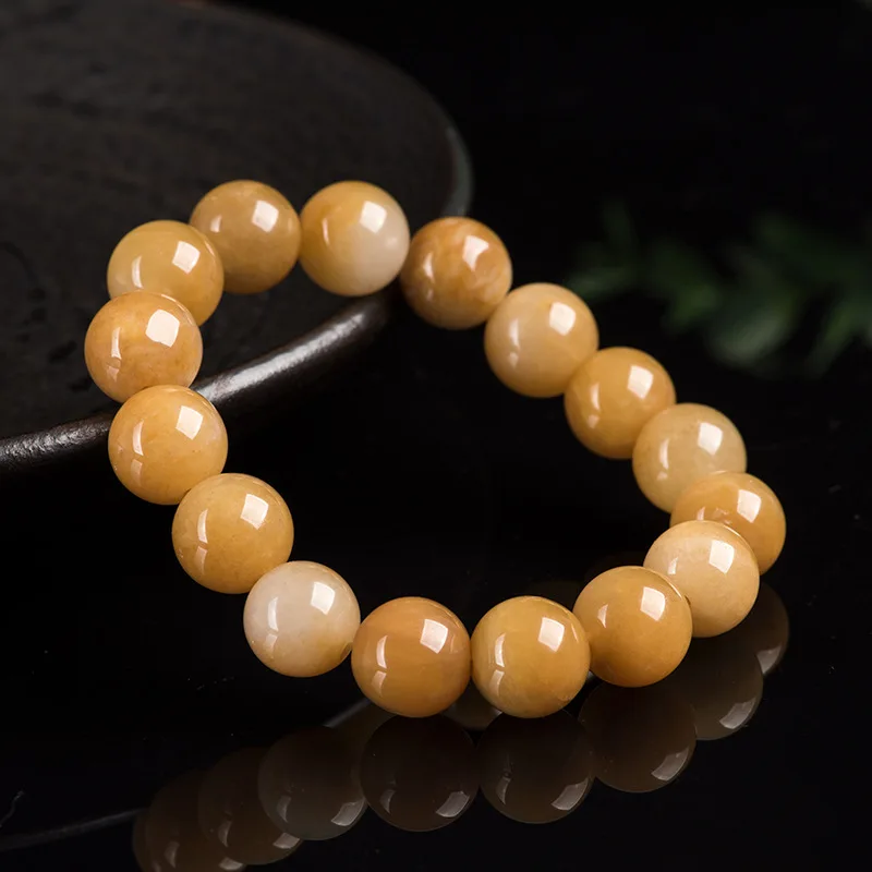 Natural  Gold Wire Jade 13mm Hand String Gobi Jadeite Topaz Bracelet Jewelry For Women Men Gifts Wholesale Drop Shipping