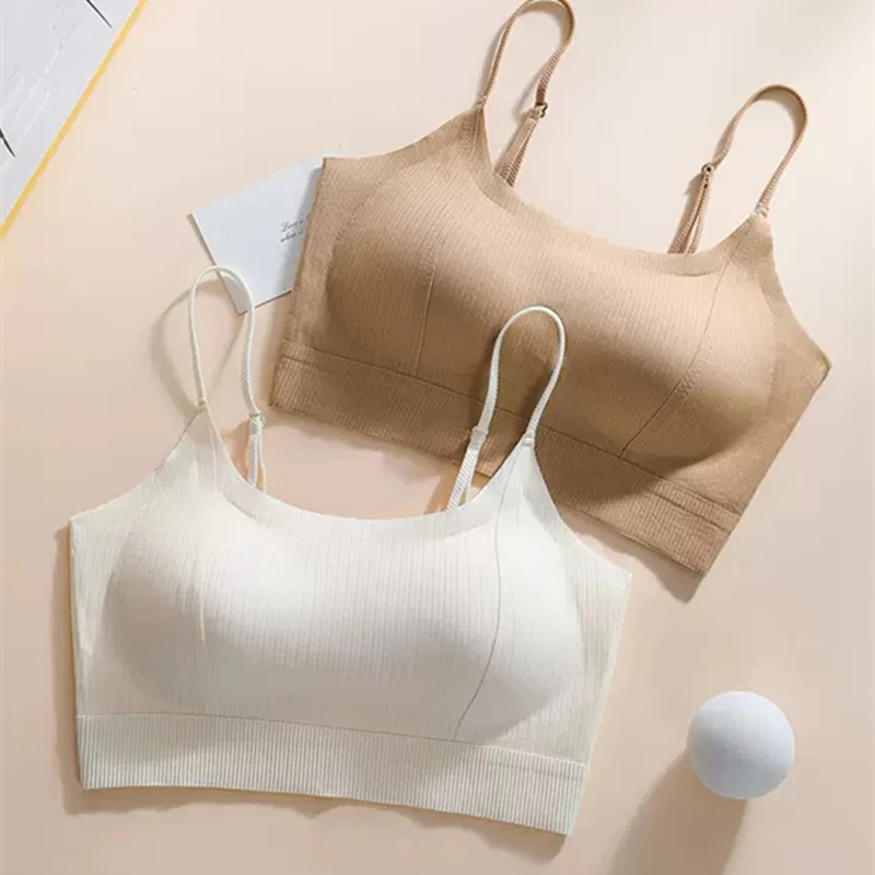 

Красивое нижнее белье сзади, женский летний тонкий белый жилет на тонких бретельках, топ-труба, нагрудник, антиэкспозиционный бесшовный бюстгальтер из ледяного шелка