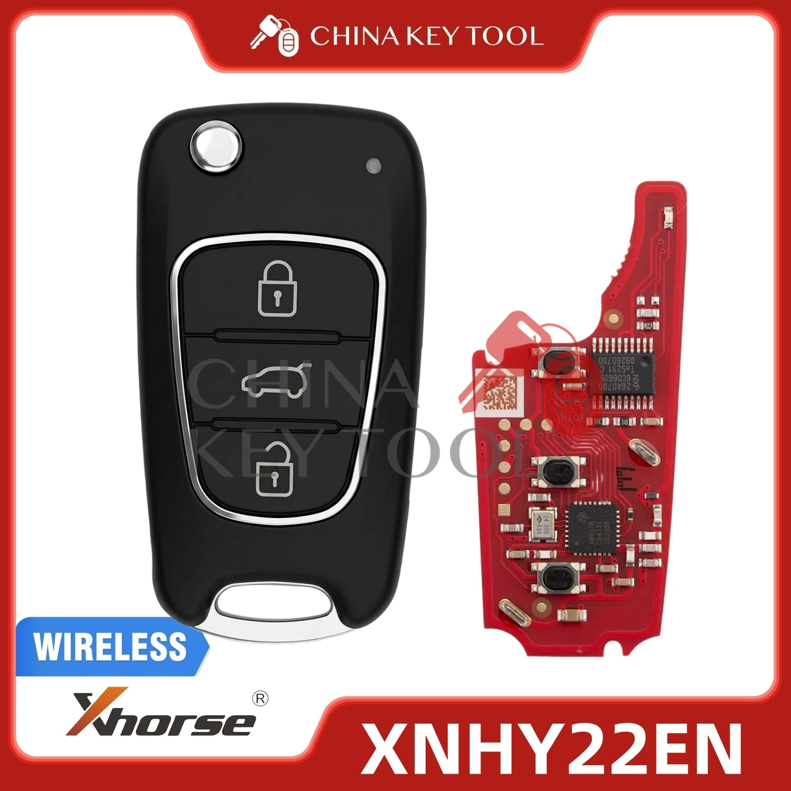 Xhorse XNHY22EN 2nd Generation Wireless Universal Flip Remote Key (3 Buttons)