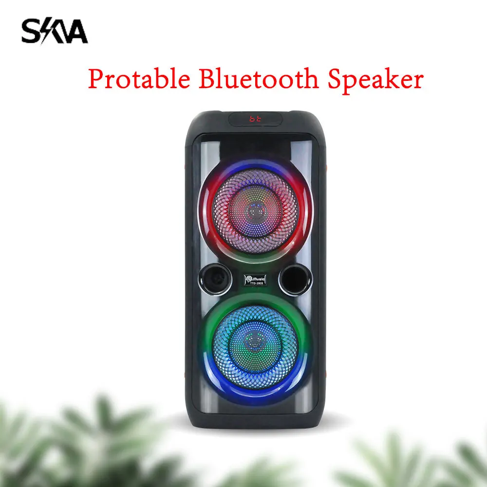 

40W Double 8inches Karaoke Portable Bluetooth Speaker FM Radio Stereo Sound Party Music Sound Box Consumer Electronics