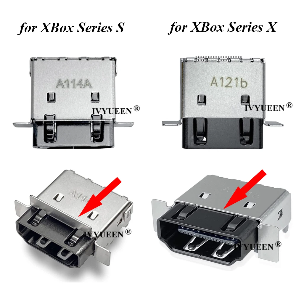 IVYUEEN 2 قطعة جديد 1080P HDMI-متوافق ميناء ل XBox سلسلة X S وحدة التحكم HD عرض موصل مقبس واجهة جاك إصلاح جزء
