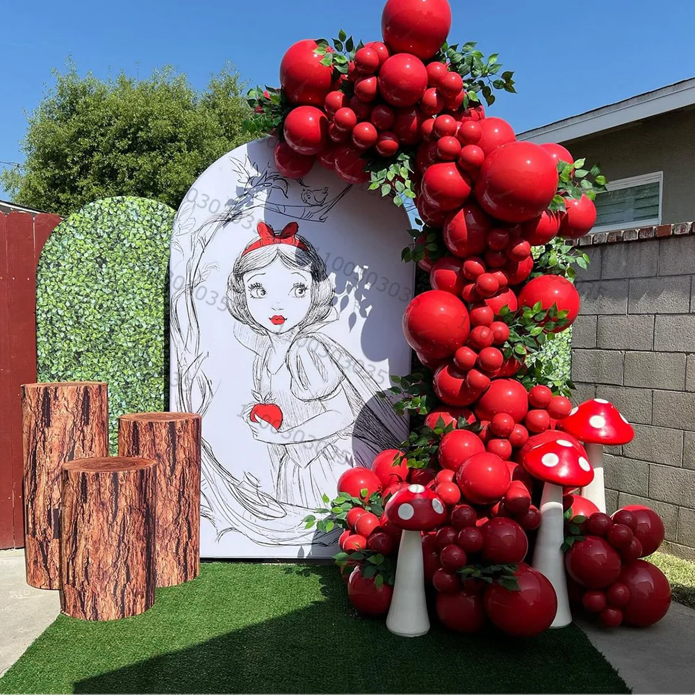 

143 шт., Белоснежка, фотовспышка, яркая лампа, 5/10/18 дюймов, латексный шар, детский день рождения, пол, Репродукция, Декор