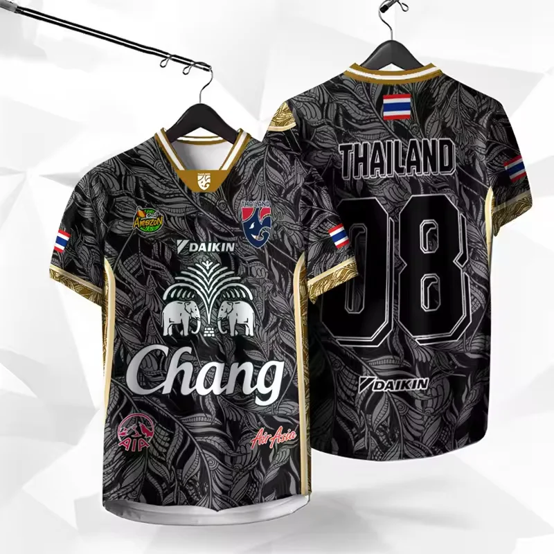 Camiseta transpirable de manga corta con estampado 3D de elefante Chang de Tailandia para hombre, Top Unisex de alta calidad, novedad de verano