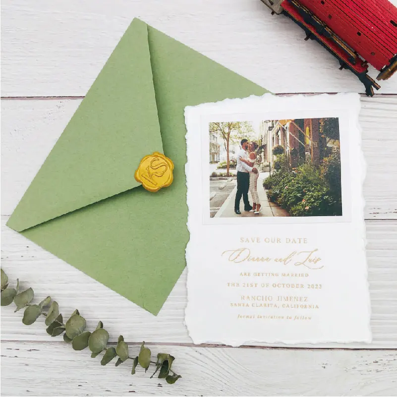 

Retro Style Raw Edge Tissue Paper Hand-Torn Invitation Wedding Greeting Card Laser Cutting Various Party Invitations