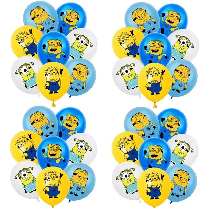 16PCS Minions Cartoon Latex Balloon Set Cute Balloons Toys Child Birthday Wedding Baby Shower Graduation Party Decorations Gifts