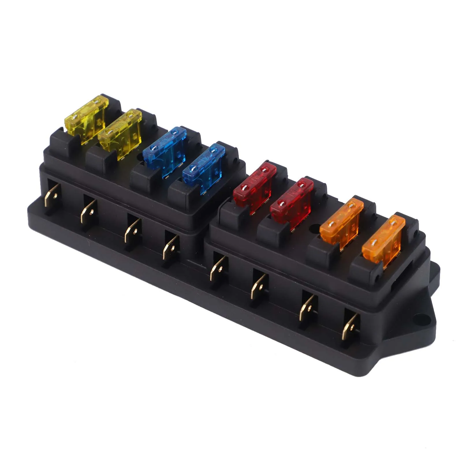 8 Gang Blade Fuse Box for For 12v and 24V Vehicles Reliable Circuit Protection and Compact Design for Easy Installation