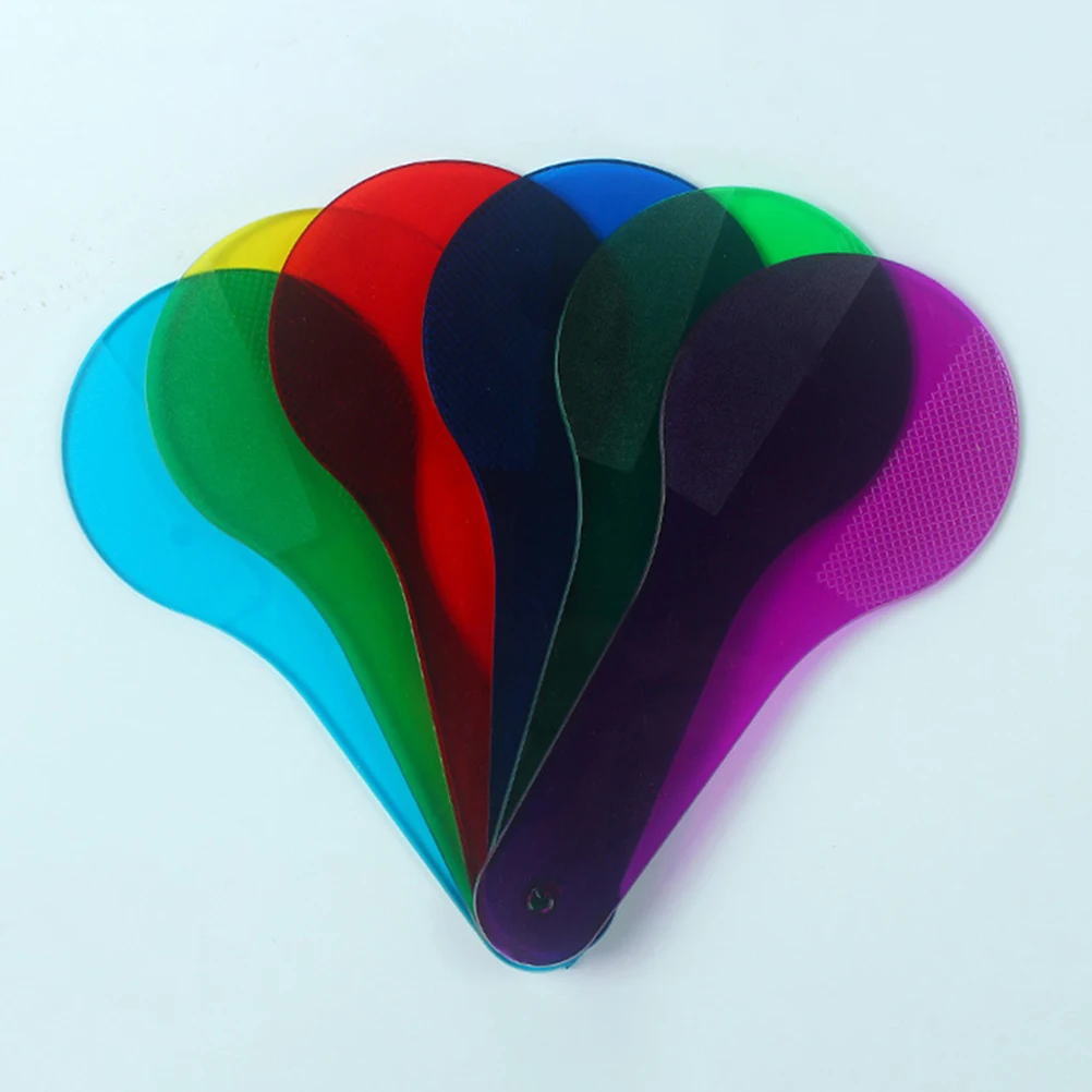 

12 Pcs Colorful Translucent Film Paddles ABS Smooth Edges Child Safe Toys Science Teaching Equipment Round Handle Color Filter