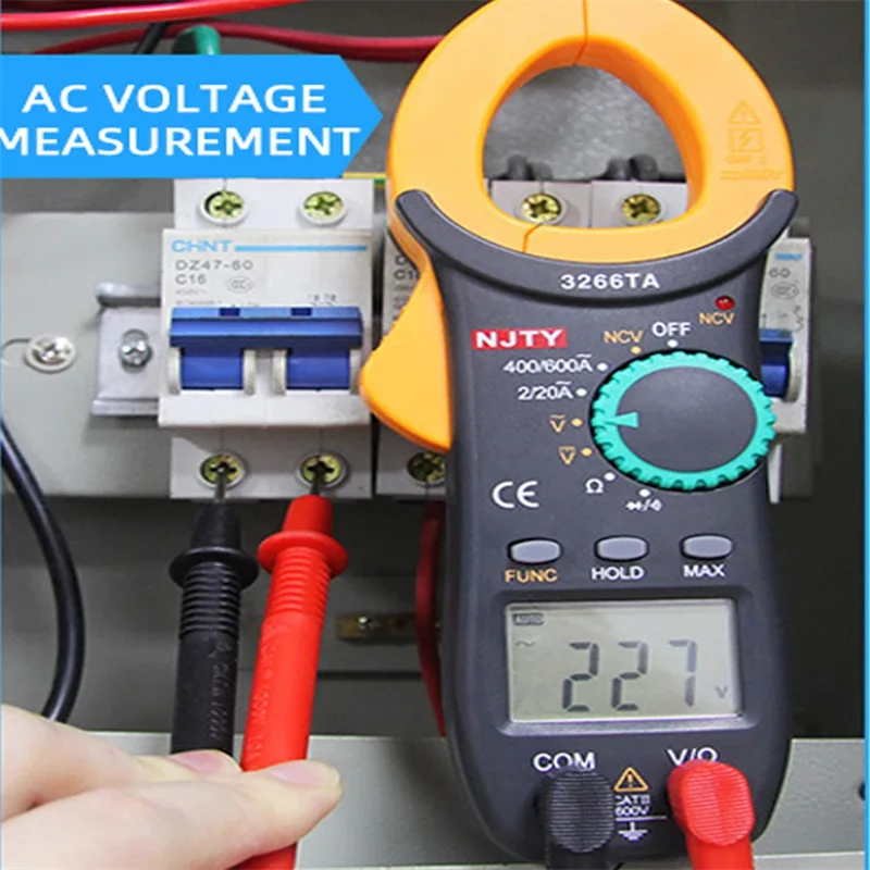 Digital Multimeter Clamp Meter 2000 Counts Auto Range AC/DC Current Voltage Resistance Continuity Diode Measuring NCV Tester